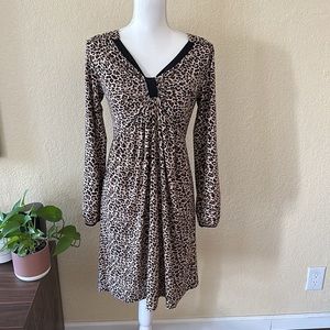 Marc Jacobs Leopard Print Midi Jersey Dress